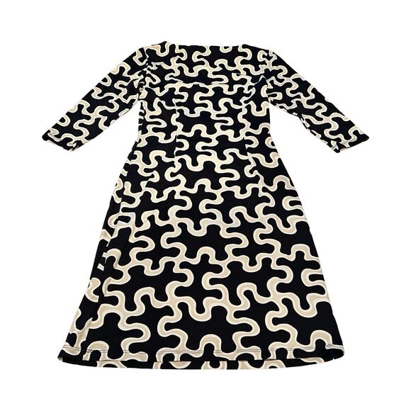 J.MCLAUGHLIN Womens XS Catalina Cloth Sheath Geometric Stretch Black White Dress - Picture 2 of 4